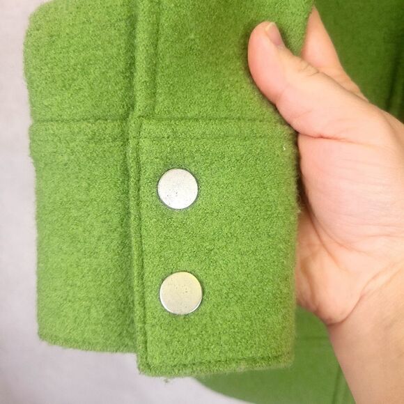 Vintage Hilary Radley Green Hooded Zippered Wool Coat Size Small - Picture 11 of 12